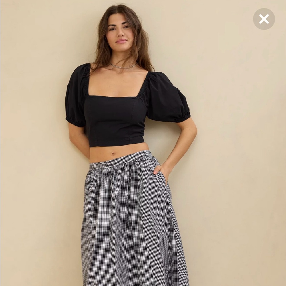 Aerie Puff Sleeve Square Neck Top